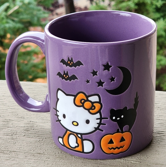 Hello Kitty Purple Ceramic Mug with Cat Hello Kitty Halloween Mug - Picture 3 of 5